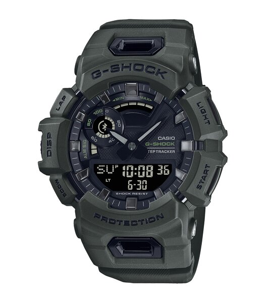Horloge CASIO G-SHOCK Heren GBA-900UU-3AER Analoog-digitaal Behuizing MINERAAL Zwart Bracelette Hars Groen Boucle ardillon Etanchéiteiten 20BAR