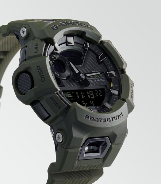 Horloge CASIO G-SHOCK Heren GBA-900UU-3AER Analoog-digitaal Behuizing MINERAAL Zwart Bracelette Hars Groen Boucle ardillon Etanchéiteiten 20BAR
