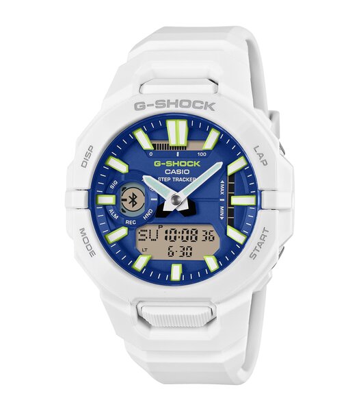 Horloge CASIO G-SHOCK Heren GBA-950-7A2ER Analoog-digitaal Behuizing MINERAAL Blauw Armband Hars Wit Verstelbare sluiting Waterdichtheid 20BAR