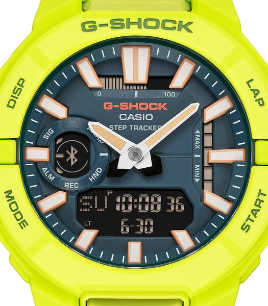 Horloge CASIO G-SHOCK Heren GBA-950-9A3ER Analoog-digitaal Behuizing MINERAAL Blauw Armband Hars Geel Verstelbare sluiting Waterdichtheid 20BAR
