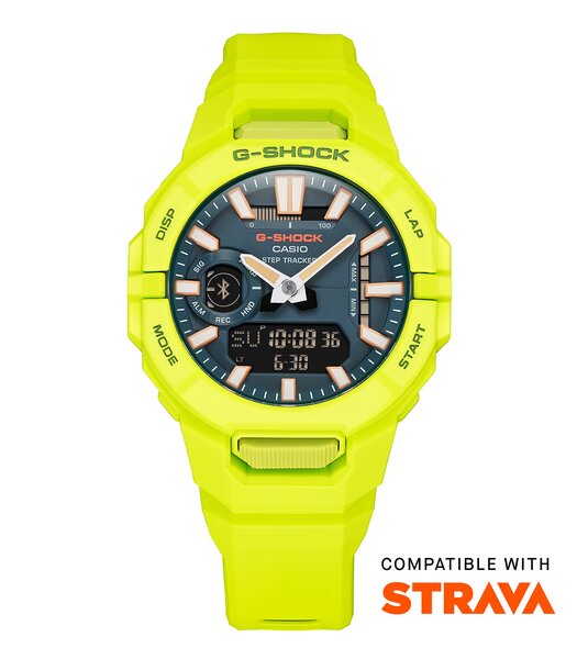 Horloge CASIO G-SHOCK Heren GBA-950-9A3ER Analoog-digitaal Behuizing MINERAAL Blauw Armband Hars Geel Verstelbare sluiting Waterdichtheid 20BAR