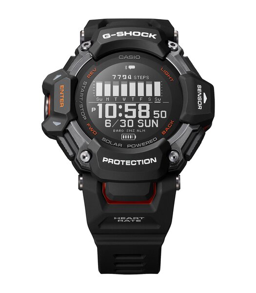 Horloge CASIO G-SHOCK Heren GBD-H2000-1AER Digitaal Behuizing MINERAAL Zwart Bracelette Hars Zwart Boucle ardillon Etanchéiteiten 20BAR