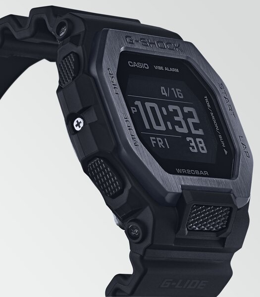 Montre CASIO G-SHOCK Homme GBX-100NS-1ER Digital Cadran Minéral Gris Bracelet Résine Noir Boucle ardillon Etanchéité 20 BAR