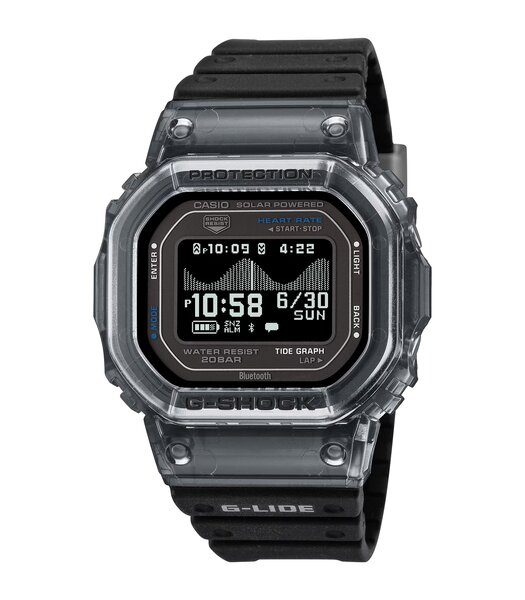Horloge CASIO G-SHOCK Heren GBX-H5600-1ER Digitaal Behuizing Acryl Zwart Bracelette Gerecyclede hars Zwart Etanchéiteiten 20 ATM