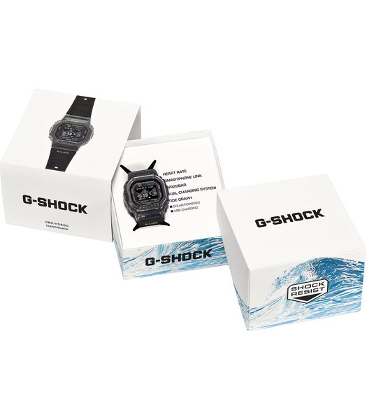Horloge CASIO G-SHOCK Heren GBX-H5600-1ER Digitaal Behuizing Acryl Zwart Bracelette Gerecyclede hars Zwart Etanchéiteiten 20 ATM