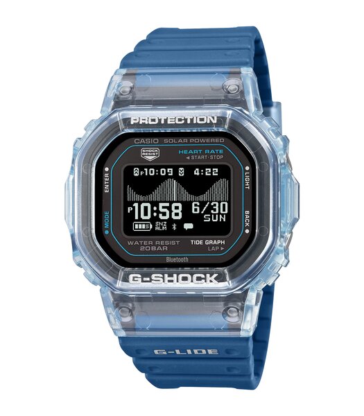 Horloge CASIO G-SHOCK Heren GBX-H5600-2ER Digitaal Behuizing Acryl Zwart Bracelette Gerecyclede hars Blauw Etanchéiteiten 20 ATM