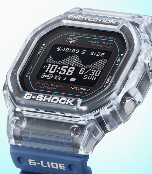 Horloge CASIO G-SHOCK Heren GBX-H5600-2ER Digitaal Behuizing Acryl Zwart Bracelette Gerecyclede hars Blauw Etanchéiteiten 20 ATM