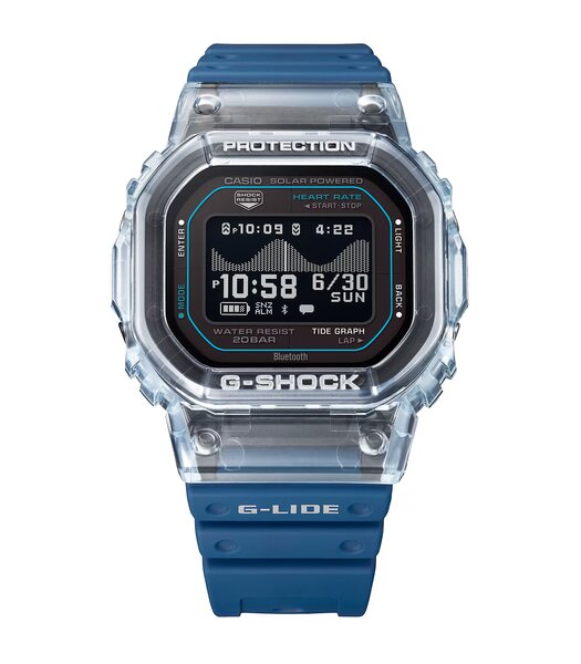 Horloge CASIO G-SHOCK Heren GBX-H5600-2ER Digitaal Behuizing Acryl Zwart Bracelette Gerecyclede hars Blauw Etanchéiteiten 20 ATM