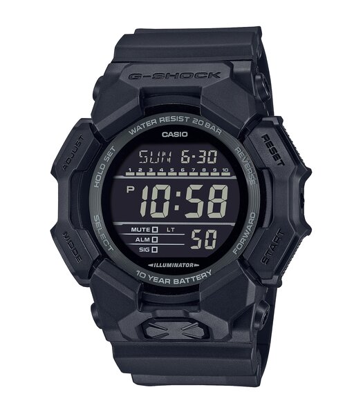 Montre CASIO G-SHOCK Homme GD-010-1A1ER Digital Cadran MINERAL Noir Bracelet Résine Noir Etanchéité 20BAR