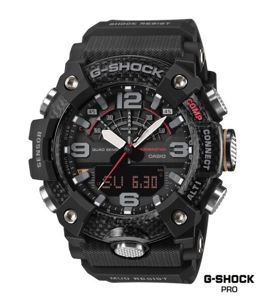 Horloge CASIO G-SHOCK Heren GG-B100X-1AER Analoog-digitaal Behuizing MINERAAL Zwart Bracelette Hars Zwart Etanchéiteiten 20BAR