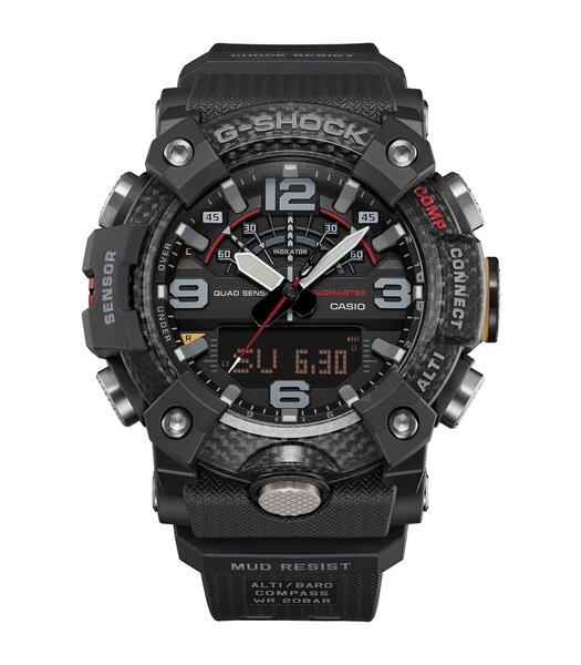 Horloge CASIO G-SHOCK Heren GG-B100X-1AER Analoog-digitaal Behuizing MINERAAL Zwart Bracelette Hars Zwart Etanchéiteiten 20BAR