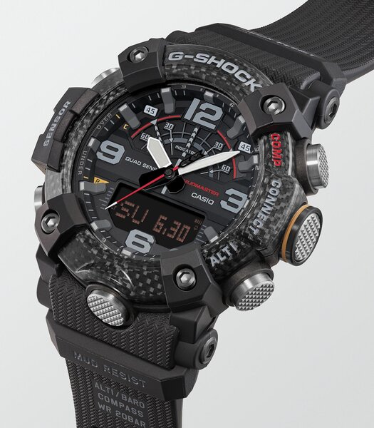 Horloge CASIO G-SHOCK Heren GG-B100X-1AER Analoog-digitaal Behuizing MINERAAL Zwart Bracelette Hars Zwart Etanchéiteiten 20BAR