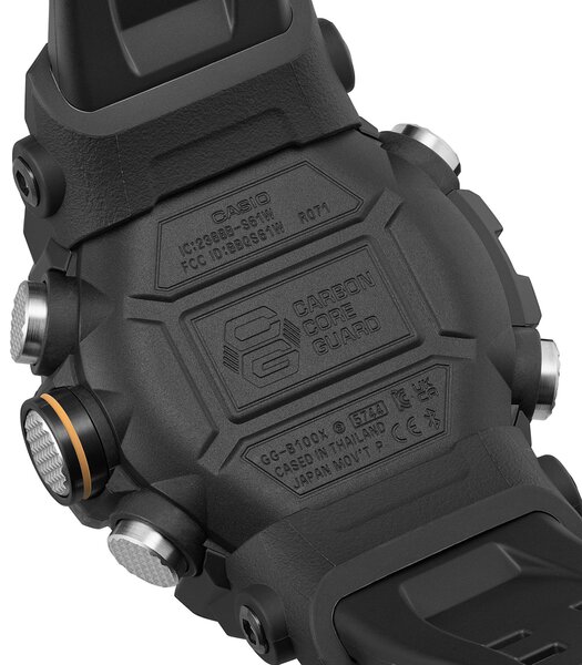 Horloge CASIO G-SHOCK Heren GG-B100X-1AER Analoog-digitaal Behuizing MINERAAL Zwart Bracelette Hars Zwart Etanchéiteiten 20BAR