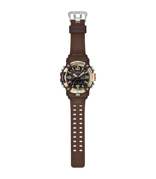 Montre CASIO G-SHOCK Homme GG-B100XMH-5AER Digital + analogique Cadran Acrylique Noir Bracelet Résine recyclé Brun Etanchéité 20 ATM