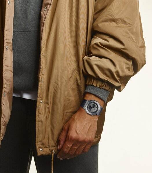 Horloge CASIO G-SHOCK Heren GM-2100-1AER Analoog-digitaal Behuizing MINERAAL Zwart Bracelette Hars Zwart Boucle ardillon Etanchéiteiten 20BAR