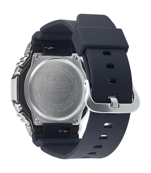 Horloge CASIO G-SHOCK Heren GM-2100-1AER Analoog-digitaal Behuizing MINERAAL Zwart Bracelette Hars Zwart Boucle ardillon Etanchéiteiten 20BAR