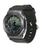 Horloge CASIO G-SHOCK Heren GM-2100B-3AER Analoog-digitaal Behuizing MINERAAL Groen Bracelette Hars Groen Boucle ardillon Etanchéiteiten 20BAR