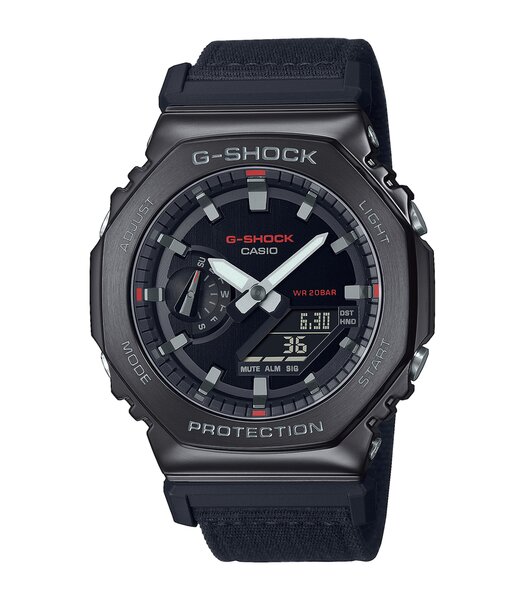 Horloge CASIO G-SHOCK Heren GM-2100CB-1AER Digitaal + analoog Behuizing Mineraal Zwart Bracelette Hars Zwart Boucle ardillon Etanchéiteiten 20 BAR