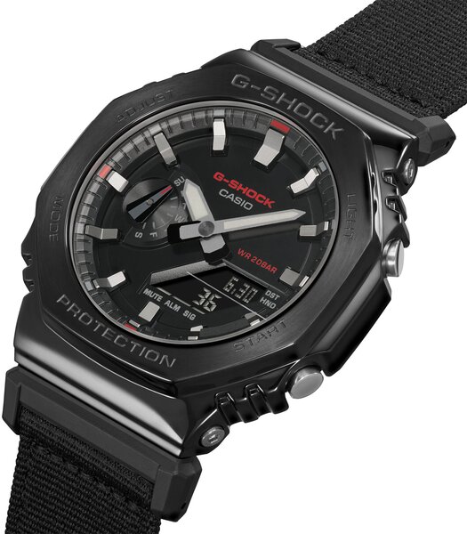 Horloge CASIO G-SHOCK Heren GM-2100CB-1AER Digitaal + analoog Behuizing Mineraal Zwart Bracelette Hars Zwart Boucle ardillon Etanchéiteiten 20 BAR