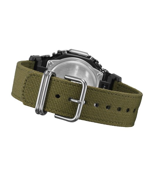 Horloge CASIO G-SHOCK Heren GM-2100CB-3AER Digitaal + analoog Behuizing Mineraal Zwart Bracelette Stof Groen Boucle ardillon Etanchéiteiten 20 BAR