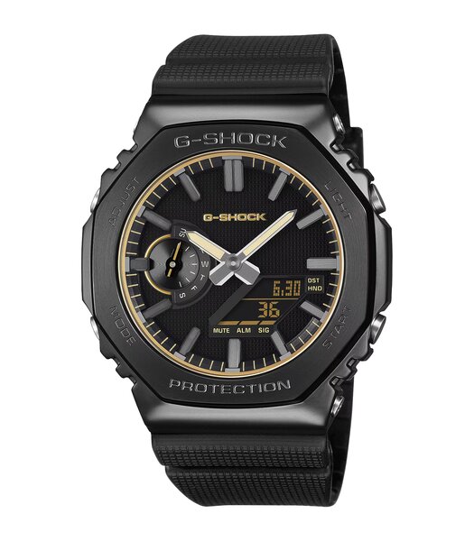 Horloge CASIO G-SHOCK Heren GM-2100LXB-1A9ER Digitaal + analoog Behuizing Mineraal Zwart Armband Hars Zwart Waterdichtheid 20 ATM