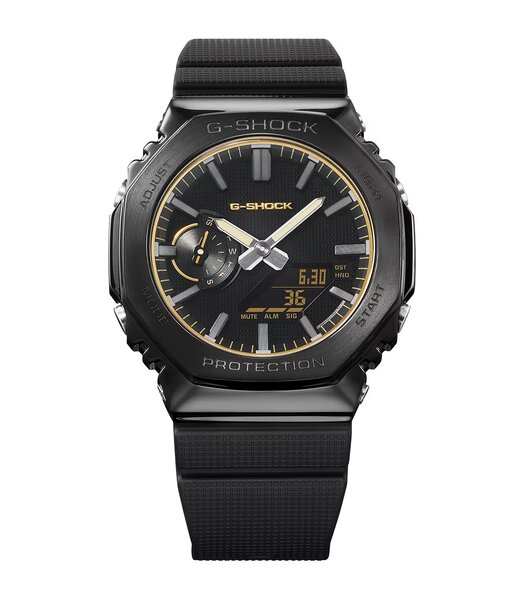 Horloge CASIO G-SHOCK Heren GM-2100LXB-1A9ER Digitaal + analoog Behuizing Mineraal Zwart Armband Hars Zwart Waterdichtheid 20 ATM