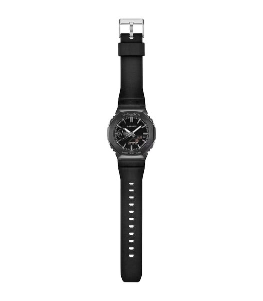 Horloge CASIO G-SHOCK Heren GM-2100LXB-1AER Digitaal + analoog Behuizing Mineraal Zwart Armband Hars Zwart Uitklapbare lus Waterdichtheid 20 ATM