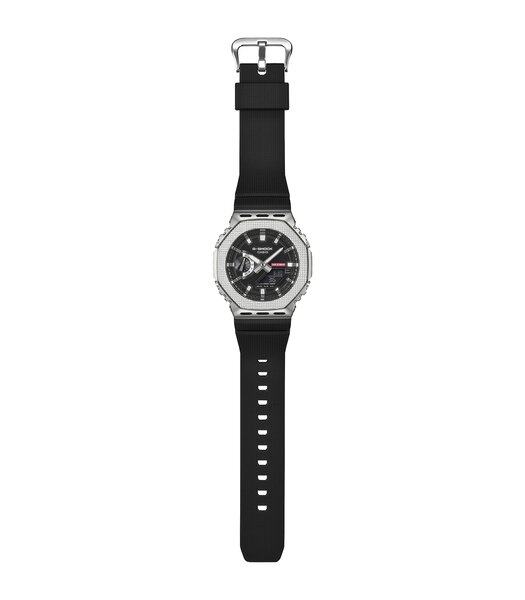 Horloge CASIO G-SHOCK Heren GM-2100M-1AER Digitaal + analoog Behuizing Mineraal Grijs Bracelette Hars Zwart Boucle ardillon Etanchéiteiten 20 BAR