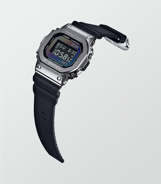 Horloge CASIO G-SHOCK Heren GM-5600BRW-1ER Digitaal Behuizing MINERAAL Veelkleurig Bracelette Hars Zwart Etanchéiteiten 20BAR