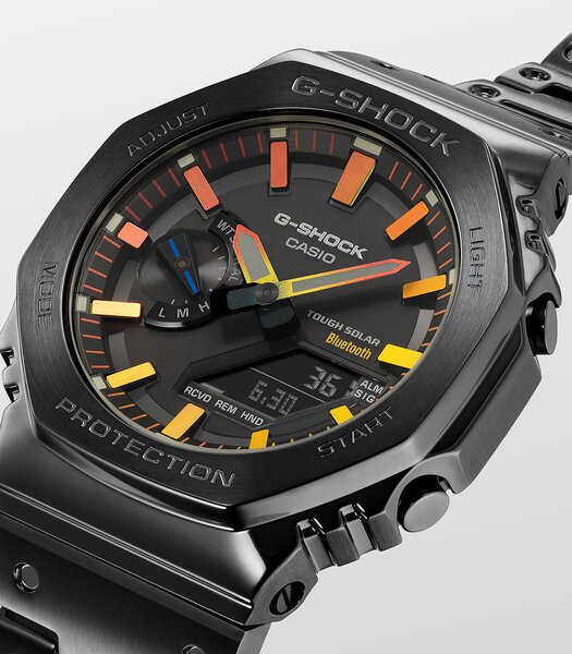 Montre CASIO G-SHOCK Homme GM-B2100BPC-1AER Analogue-Digital Cadran MINERAL Multicolore Bracelet Acier inoxydable Noir Boucle déployante Etanchéité 20