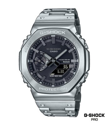 Montre CASIO G-SHOCK Homme GM-B2100D-1AER Digital + analogique Cadran Minéral Noir Bracelet Acier inoxydable Acier Boucle déployante Etanchéité 20 BAR