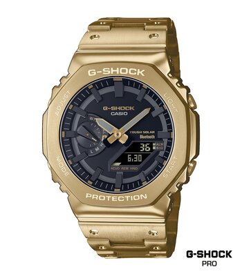 Montre CASIO G-SHOCK Homme GM-B2100GD-9AER Digital + analogique Cadran Minéral Noir Bracelet Acier inoxydable Doré Boucle déployante Etanchéité 20 BAR