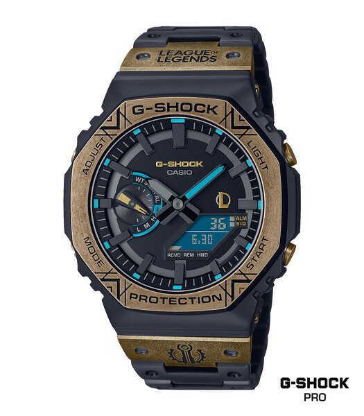 Horloge CASIO G-SHOCK Heren GM-B2100LL-1AER Analoog-digitaal Behuizing MINERAAL Zwart Bracelette Roestvrij staal Zwart Boucle déployante Etanchéiteite