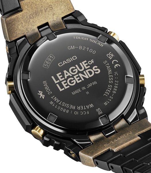 Horloge CASIO G-SHOCK Heren GM-B2100LL-1AER Analoog-digitaal Behuizing MINERAAL Zwart Bracelette Roestvrij staal Zwart Boucle déployante Etanchéiteite