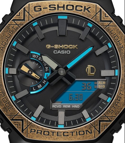 Horloge CASIO G-SHOCK Heren GM-B2100LL-1AER Analoog-digitaal Behuizing MINERAAL Zwart Bracelette Roestvrij staal Zwart Boucle déployante Etanchéiteite