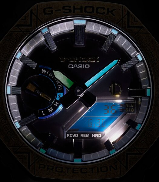 Horloge CASIO G-SHOCK Heren GM-B2100LL-1AER Analoog-digitaal Behuizing MINERAAL Zwart Bracelette Roestvrij staal Zwart Boucle déployante Etanchéiteite