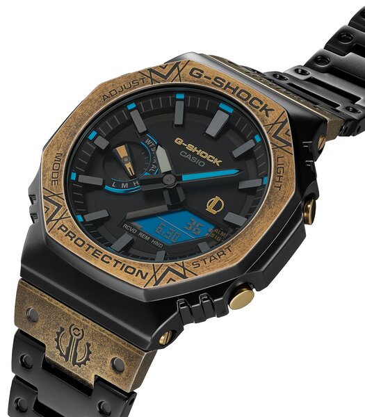 Horloge CASIO G-SHOCK Heren GM-B2100LL-1AER Analoog-digitaal Behuizing MINERAAL Zwart Bracelette Roestvrij staal Zwart Boucle déployante Etanchéiteite