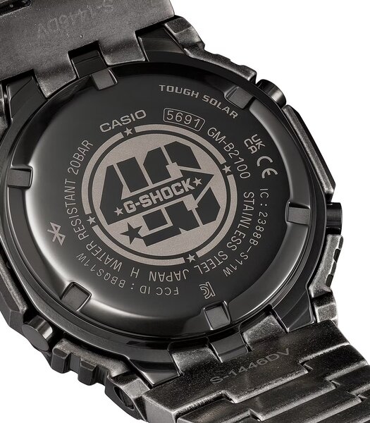 Horloge CASIO G-SHOCK Heren GM-B2100VF-1ADR Analoog-digitaal Behuizing MINERAAL Goud Bracelette Roestvrij staal Zwart Boucle déployante Etanchéiteiten