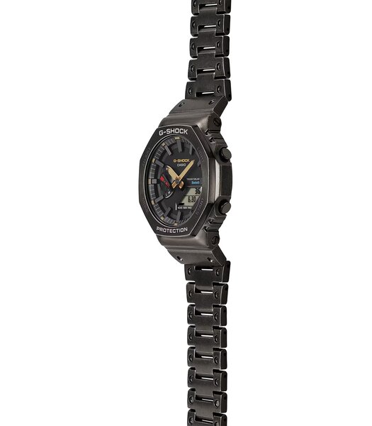 Horloge CASIO G-SHOCK Heren GM-B2100VF-1ADR Analoog-digitaal Behuizing MINERAAL Goud Bracelette Roestvrij staal Zwart Boucle déployante Etanchéiteiten