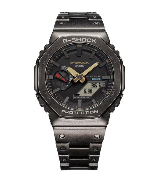 Horloge CASIO G-SHOCK Heren GM-B2100VF-1ADR Analoog-digitaal Behuizing MINERAAL Goud Bracelette Roestvrij staal Zwart Boucle déployante Etanchéiteiten