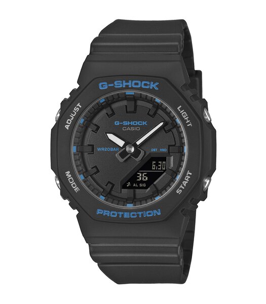 Horloge CASIO G-SHOCK Dames GMA-P2100BA-1AER Analoog-digitaal Behuizing MINERAAL Zwart Bracelette Hars Zwart Etanchéiteiten 20BAR