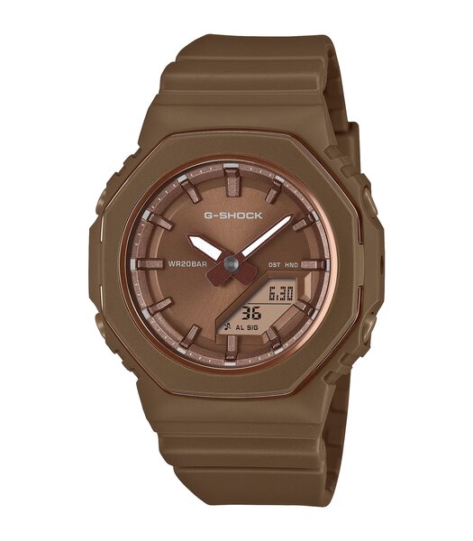 Horloge CASIO G-SHOCK Vrouw GMA-P2110B-5AER Analoog-digitaal Behuizing MINERAAL Bruin Armband Hars Bruin Verstelbare sluiting Waterdichtheid 20BAR