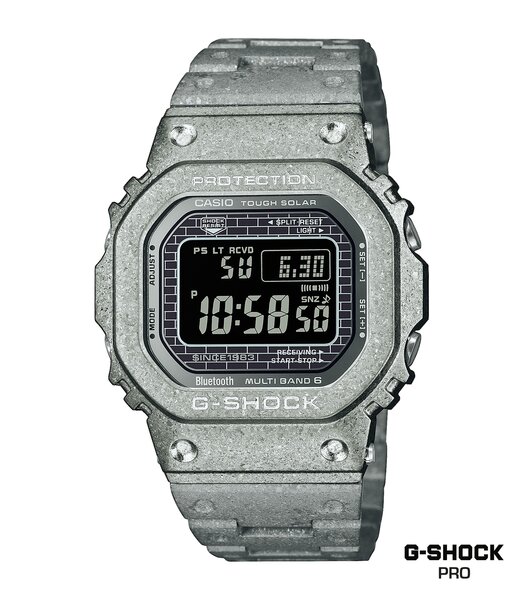 Horloge CASIO G-SHOCK Heren GMW-B5000PS-1ER Digitaal Behuizing MINERAAL Zilverkleurig Bracelette Roestvrij staal Zilverkleurig Boucle déployante Etanc