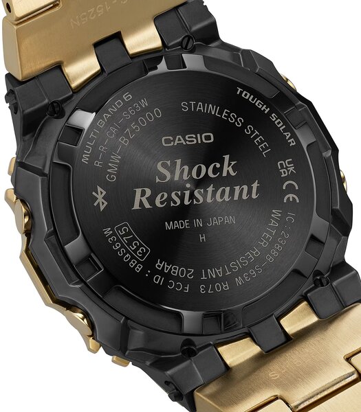 Montre CASIO G-SHOCK Homme GMW-BZ5000GD-9ER Digital Cadran MINERAL Or Bracelet Acier inoxydable Or Etanchéité 20BAR