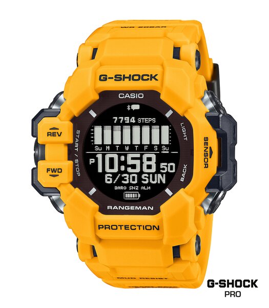 Horloge CASIO G-SHOCK Heren GPR-H1000-9ER Digitaal Behuizing Acryl Bracelette Hars Zwart Boucle ardillon