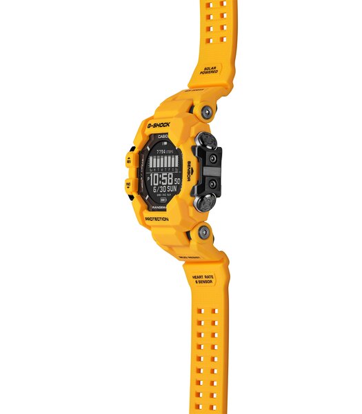 Horloge CASIO G-SHOCK Heren GPR-H1000-9ER Digitaal Behuizing Acryl Bracelette Hars Zwart Boucle ardillon
