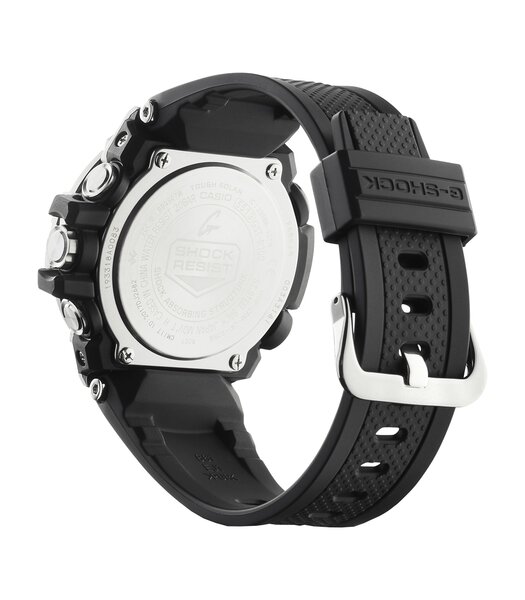 Horloge CASIO G-SHOCK Heren GST-B100-1AER Analoog Behuizing Mineraal Zwart Bracelette Hars Zwart Boucle ardillon Etanchéiteiten 20 BAR