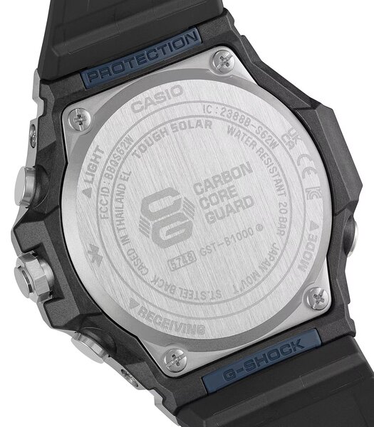 Montre CASIO G-SHOCK Homme GST-B1000-2AER Analogique Cadran Minéral Bleu Bracelet Résine Noir Etanchéité 20 ATM