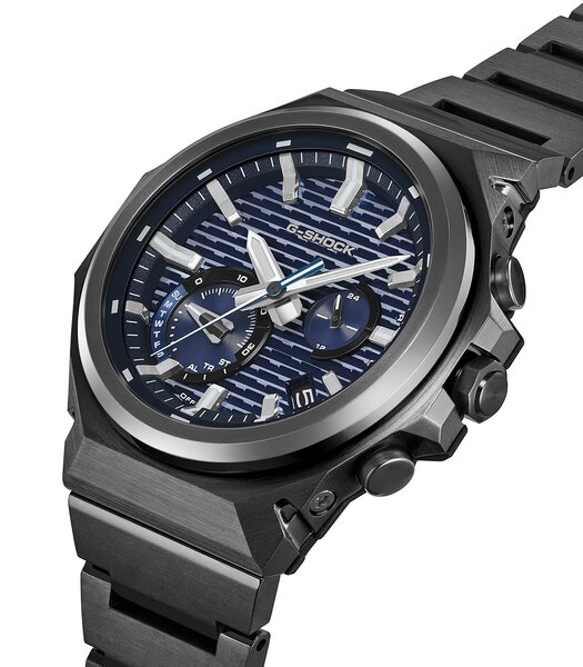 Horloge CASIO G-SHOCK Heren GST-B1000BD-2AER Analoog Behuizing Mineraal Blauw Bracelette Roestvrij staal Zwart Etanchéiteiten 20 ATM