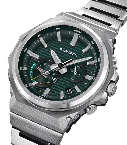 Montre CASIO G-SHOCK Homme GST-B1000D-3AER Analogue-Digital Cadran MINERAL Vert Bracelet Acier inoxydable Argenté Etanchéité 20BAR